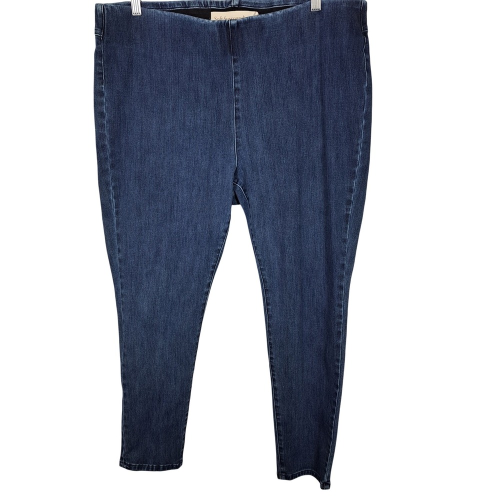 Soft Surroundings Jeggings Womens 1X Denim Blue Pull On Stretch Slim Fit Pants‎